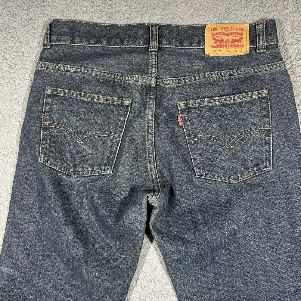 Levis Jeans Mens 30x30 Blue 511 Slim Straight Leg Denim Pants #3321